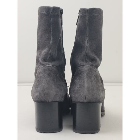 AQUATILIA Grey Suede Side Zip Heeled Boots Sz 9 - Picture 4 of 8
